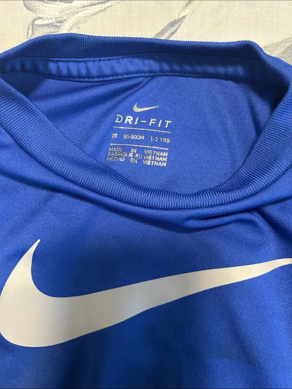 Nike Royal Blue Short Sleeve Tee with White Swoosh & grey windbreaker 2T